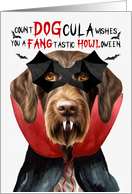 German Wirehair Pointer Dog Funny Halloween Count DOGcula card