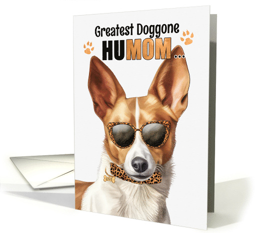Mother's Day Podengo Dog Greatest HuMOM Ever card (1814424)