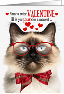 Balinese Cat Lover Valentine’s Day with Feline Humor card