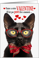 Black Bombay Cat Valentine’s Day with Feline Humor card