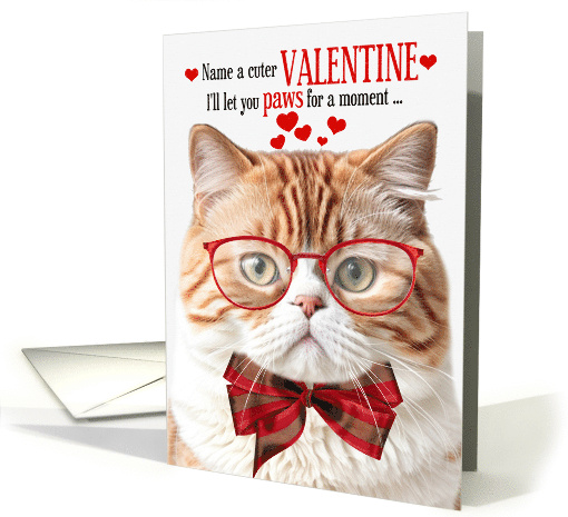 Orange Tabby British Shorthair Cat Valentine's Day with... (1814596)