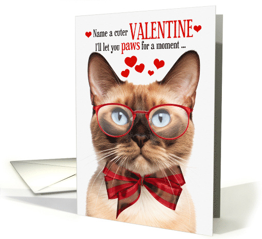 Burmese Cat Valentine's Day with Feline Humor card (1814600)