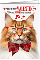 Red Norwegian Forest Cat Valentine’s Day Feline Humor card