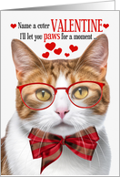 Orange and White Stripe Cat Valentine’s Day with Feline Humor card