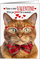 Red Ginger Cat Lover Valentine’s Day with Feline Humor card