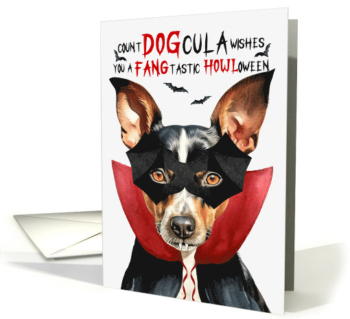 Rat Terrier Dog Funny Halloween Count DOGcula card (1814994)