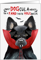 Schipperke Dog Funny Halloween Count DOGcula card