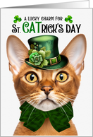 Abyssinian Cat Funny St CATrick’s Day Lucky Charm card