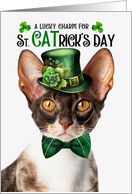 Cornish Rex Cat is a Funny St CATrick’s Day Lucky Charm card