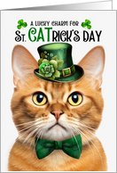 Ginger Cat Funny St CATrick’s Day Lucky Charm card