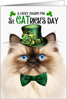 Himalayan Cat Funny St CATrick’s Day Lucky Charm card