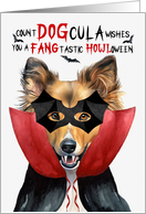 Shetland Sheepdog Funny Halloween Count DOGcula card