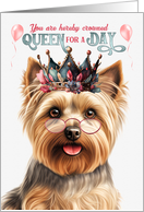 Birthday Silky Terrier Dog Funny Queen for a Day card
