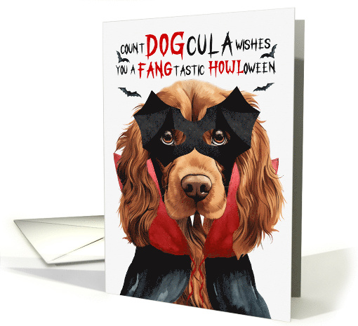 Sussex Spaniel Dog Funny Halloween Count DOGcula card (1817948)