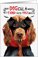 Sussex Spaniel Dog Funny Halloween Count DOGcula card