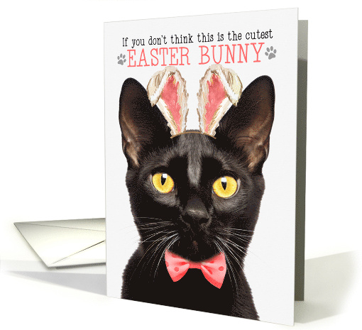Black Bombay Cat Cutest Easter Bunny Funny Kitty Puns card (1818232)