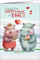 Young Cousin HIPPOtized By You Cute Hippopotamus Valentine’s Day card