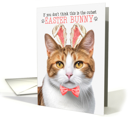 Orange Tabby Cat Cutest Easter Bunny Funny Kitty Puns card (1819024)