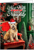 Wheaten Terrier Christmas Dog Nice with a Hint of Naughty card