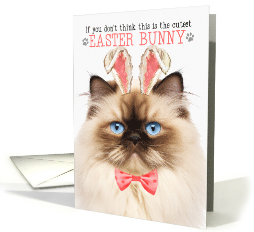 Himalayan Cat Cutest Easter Bunny Funny Kitty Puns card (1819220)