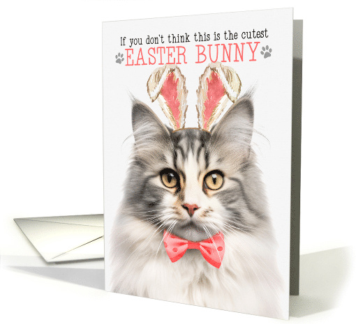 Mackerel Norwegian Forest Cat Cutest Easter Bunny Kitty Puns card