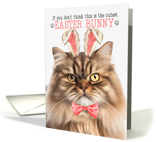Tricolor Persian Cat Cutest Easter Bunny Kitty Puns card (1819670)