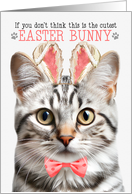 Silver Tabby Cat Cutest Easter Bunny Kitty Puns card