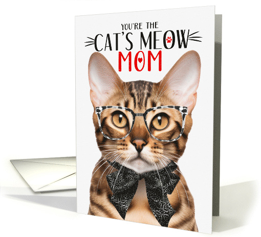 Bengal Cat Mom on Mother's Day with Cat's Meow Humor card (1821020)