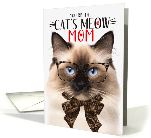 Birman Cat Mom on Mother's Day with Cat's Meow Humor card (1821022)