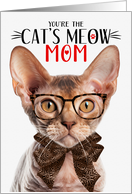 Devon Rex Cat Mom on Mother’s Day with Cat’s Meow Humor card
