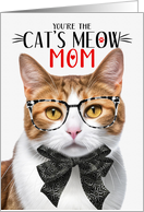 Orange White Tabby Cat Mother’s Day with Cat’s Meow Humor card