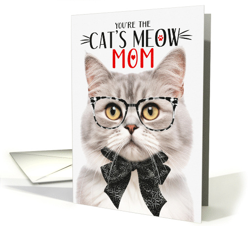 Silver Cream Tabby Cat Mother's Day with Cat's Meow Humor card