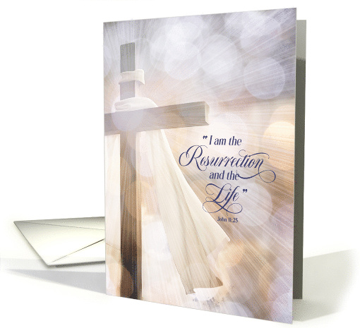 Christian Easter Resurrection and the Life Bible Scripture card