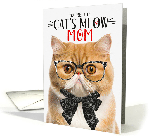 Orange Exotic Shorthair Cat Mom Mother's Day Cat's Meow Humor card