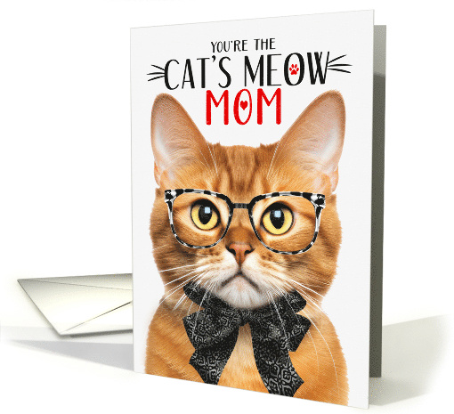 Ginger Tabby Cat Mom Mother's Day with Cat's Meow Humor card (1822534)
