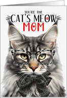 Silver Tabby Maine Coon Cat Mom Mother’s Day Cat’s Meow Humor card