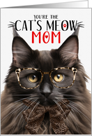 Brown Maine Coon Cat Mom Mother’s Day with Cat’s Meow Humor card