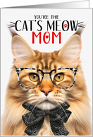Orange Tabby Maine Coon Cat Mom Mother’s Day Cat’s Meow Humor card