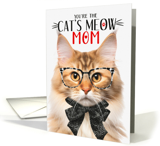 Apricot Norwegian Forest Cat Mom Mother's Day Cat's Meow Humor card