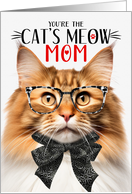 Red Norwegian Forest Cat Mom Mother’s Day Cat’s Meow Humor card