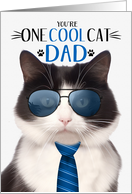 Black and White Cat Father’s Day for Dad One Cool Cat card