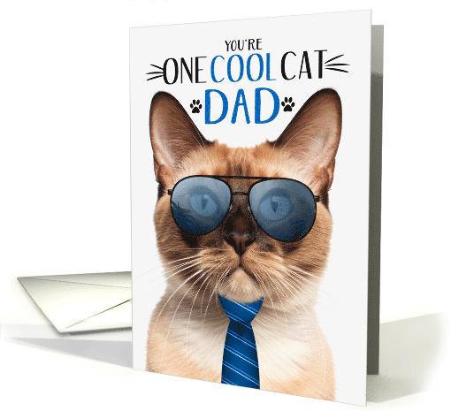 Burmese Seal Point Cat Father's Day for Dad One Cool Cat card