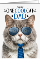 Gray Marbled Cat Father’s Day for Dad One Cool Cat card