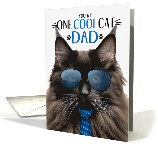 Brown Black Maine Coon Cat Father's Day for Dad One Cool Cat card