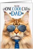 Orange Tabby Maine Coon Cat Father’s Day for Dad One Cool Cat card