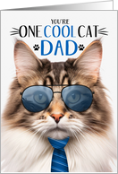 Norwegian Forest Cat Brown Marble Father’s Day One Cool Cat card