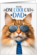Norwegian Forest Cat Red Father’s Day One Cool Cat card