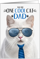 White Shorthair Cat Father’s Day One Cool Cat card