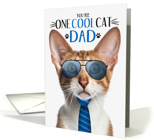 Tri Color Oriental Shorthair Cat Father's Day One Cool Cat card