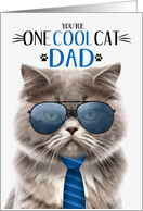 Gray Persian Cat Father’s Day One Cool Cat card